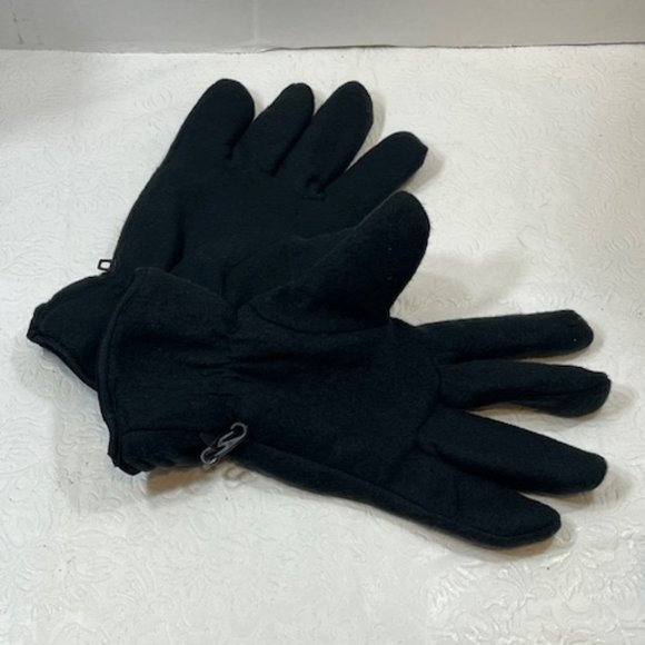 Black Soft Fleece Elastic Gloves USA Flag Large - Picture 5 of 12